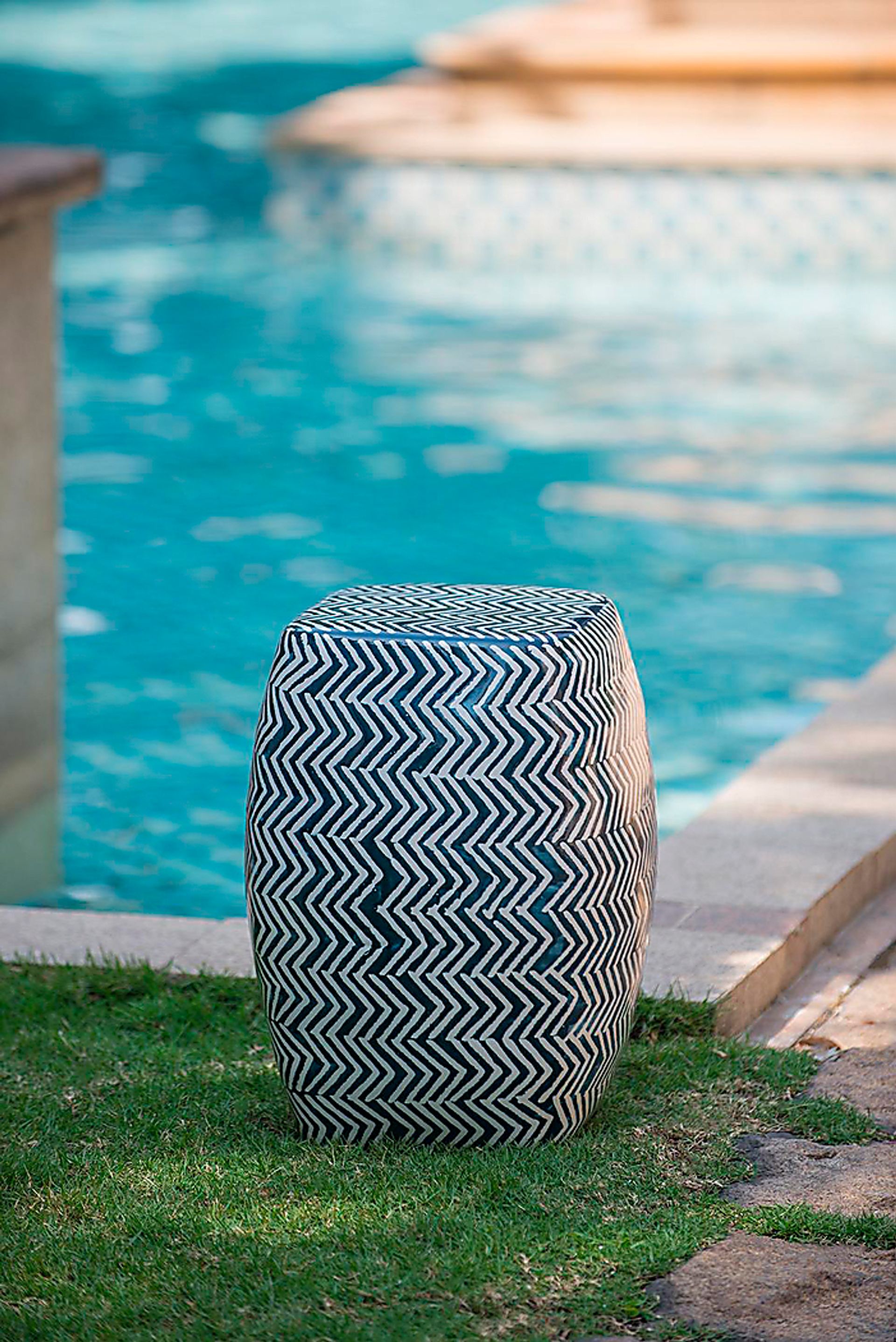 Outdoor Gunton Blue Stool - Image 19