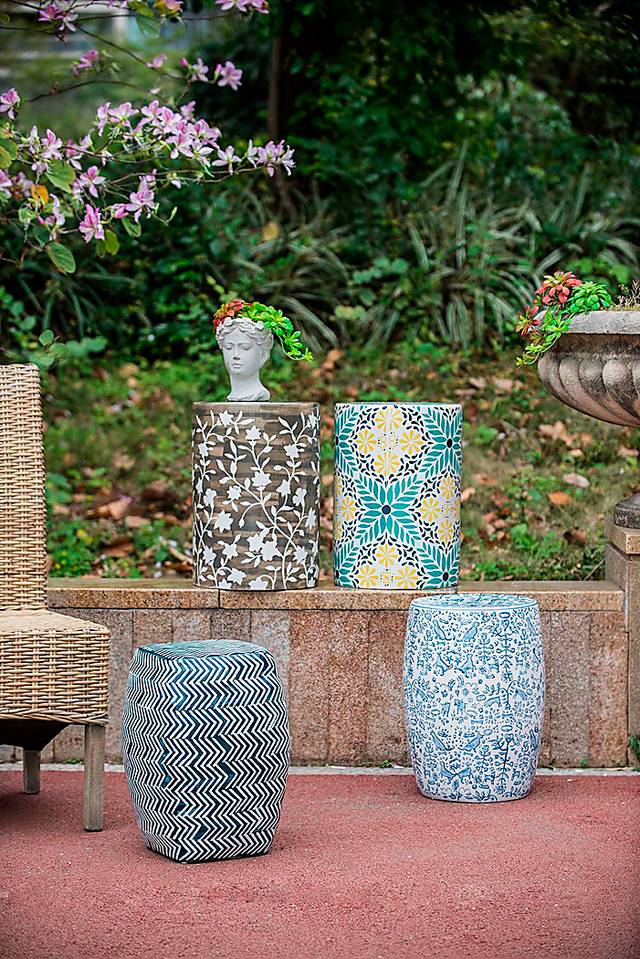 Outdoor Gunton Blue Stool - Thumbnail - Image 20