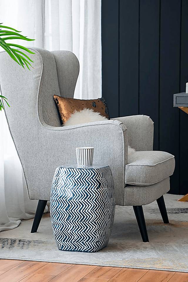 Outdoor Gunton Blue Stool - Thumbnail - Image 2