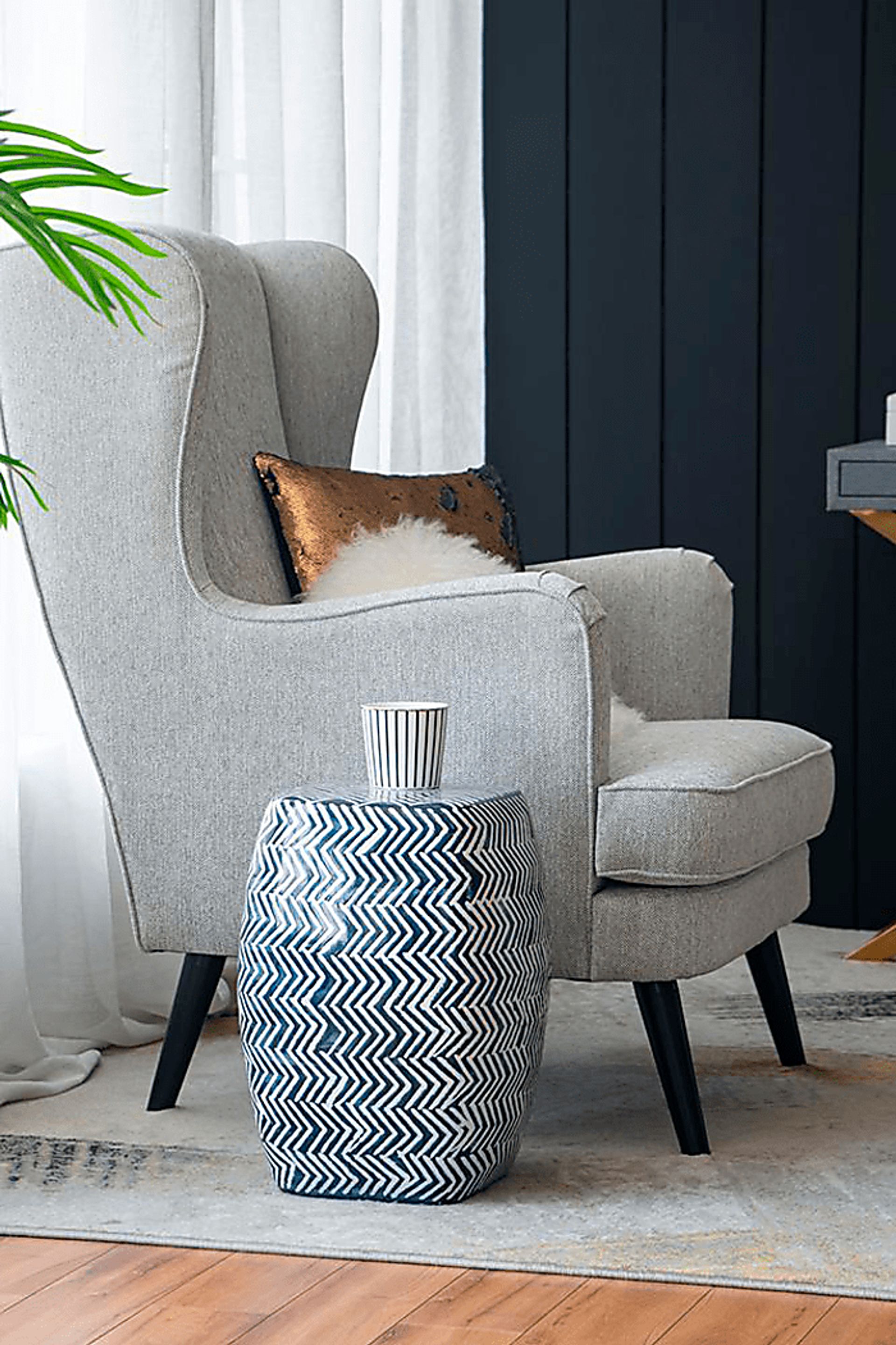 Outdoor Gunton Blue Stool - Image 2