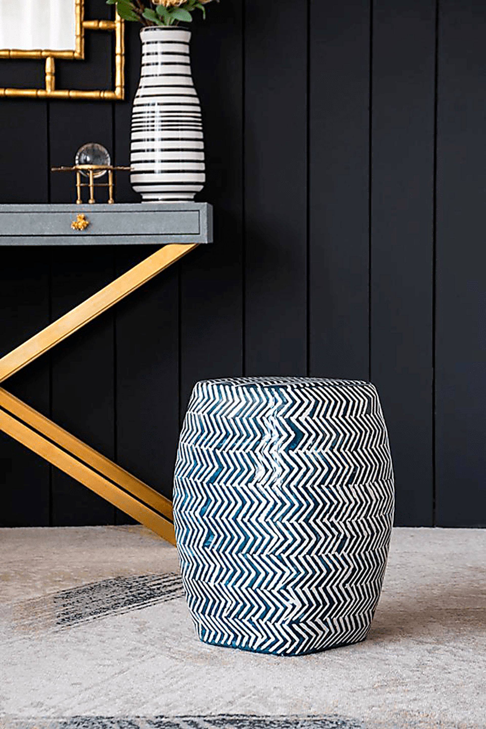 Outdoor Gunton Blue Stool - Image 10