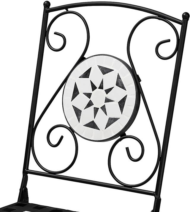 Outdoor Habena Black Side Chairs, Set of 2 - Thumbnail - Image 2