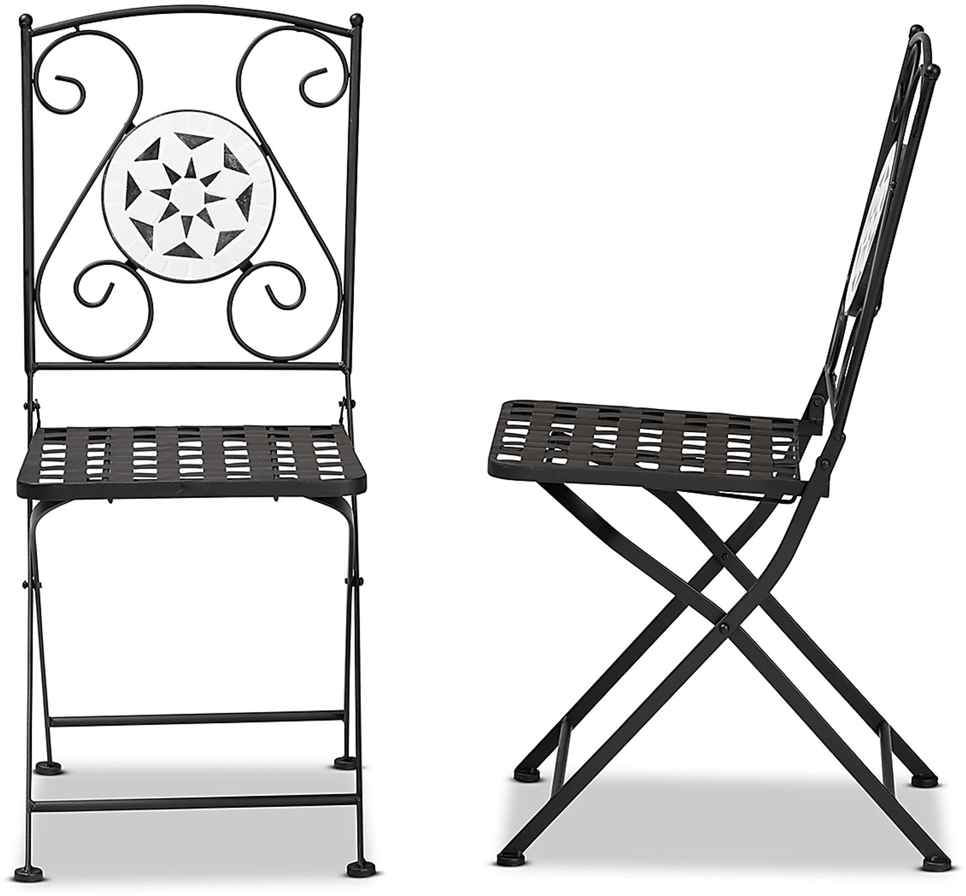 Outdoor Habena Black Side Chairs, Set of 2 - Image 5