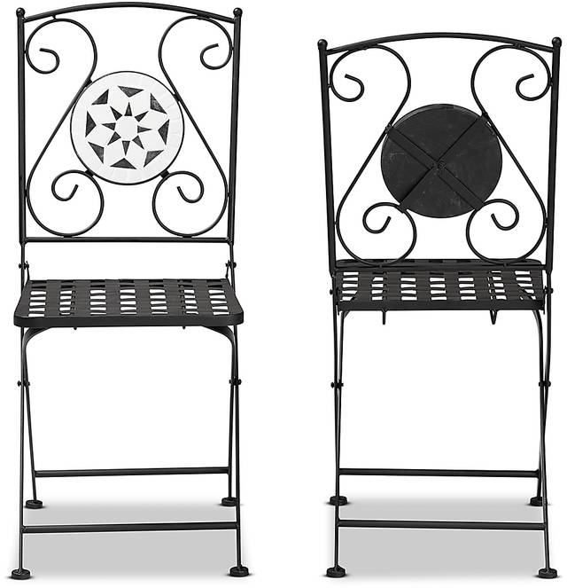 Outdoor Habena Black Side Chairs, Set of 2 - Thumbnail - Image 6