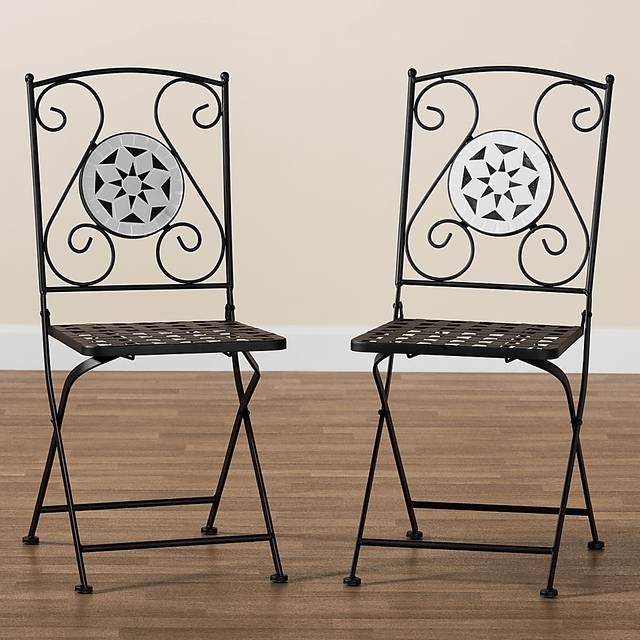 Outdoor Habena Black Side Chairs, Set of 2 - Thumbnail - Image 7