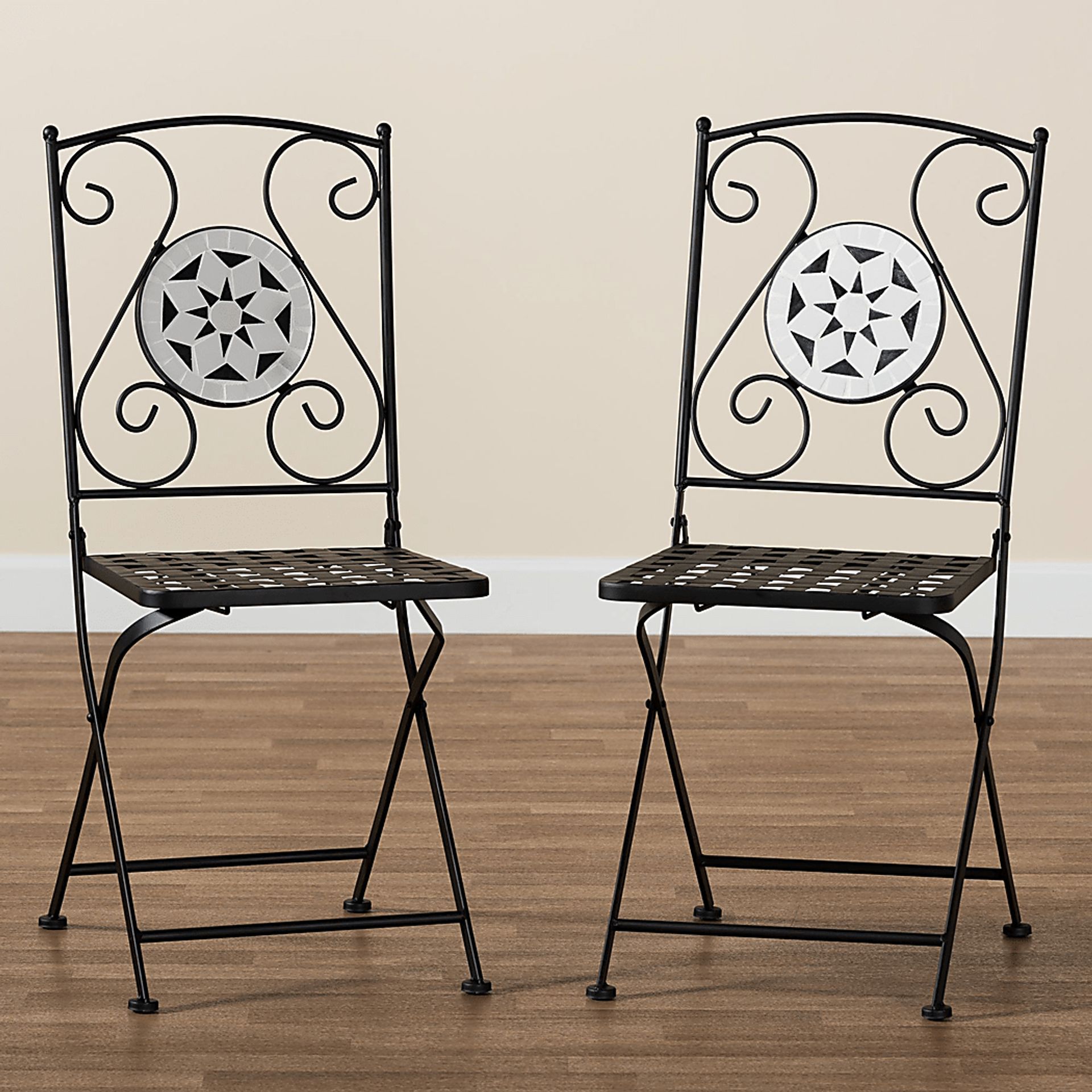 Outdoor Habena Black Side Chairs, Set of 2 - Image 7