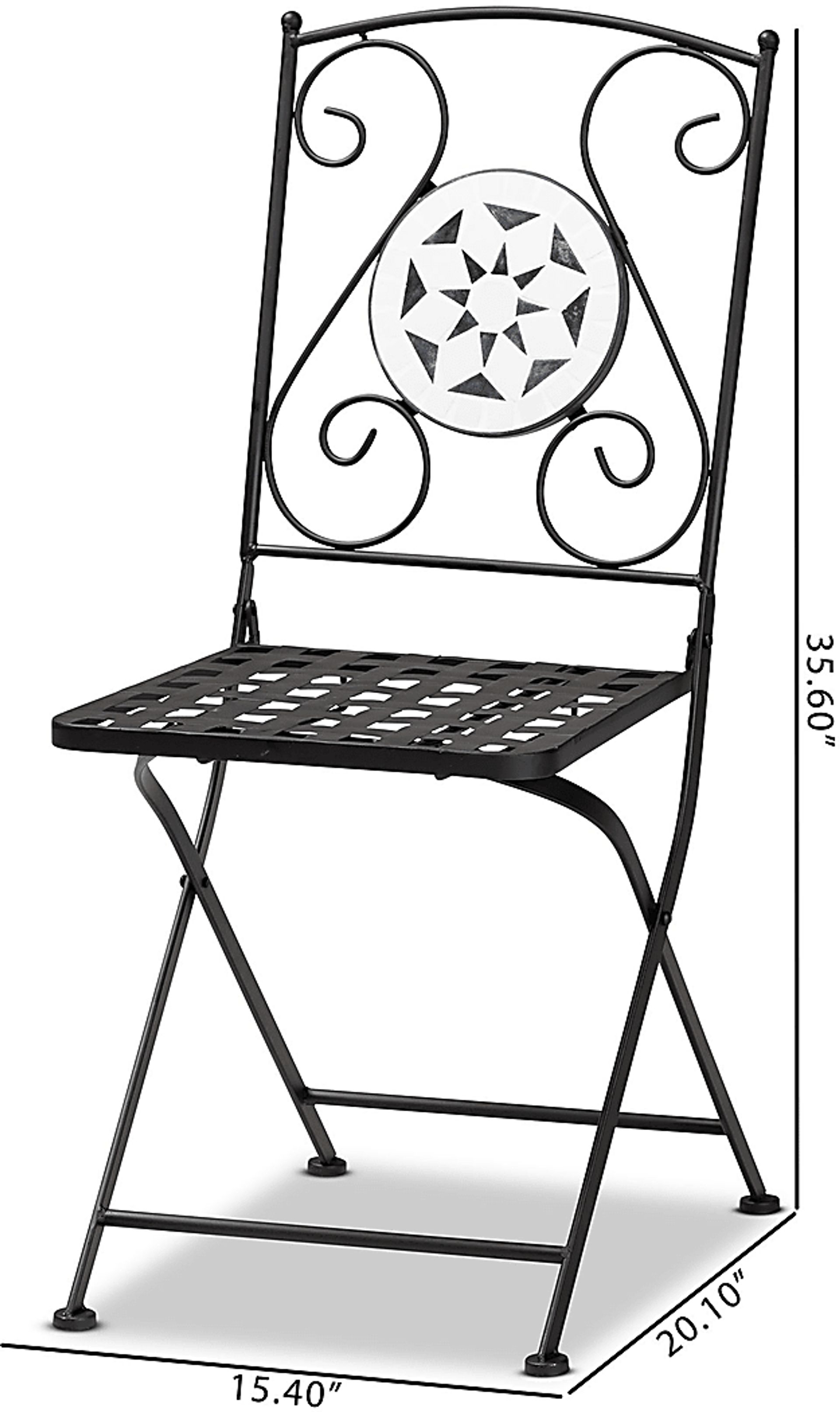 Outdoor Habena Black Side Chairs, Set of 2 - Image 9
