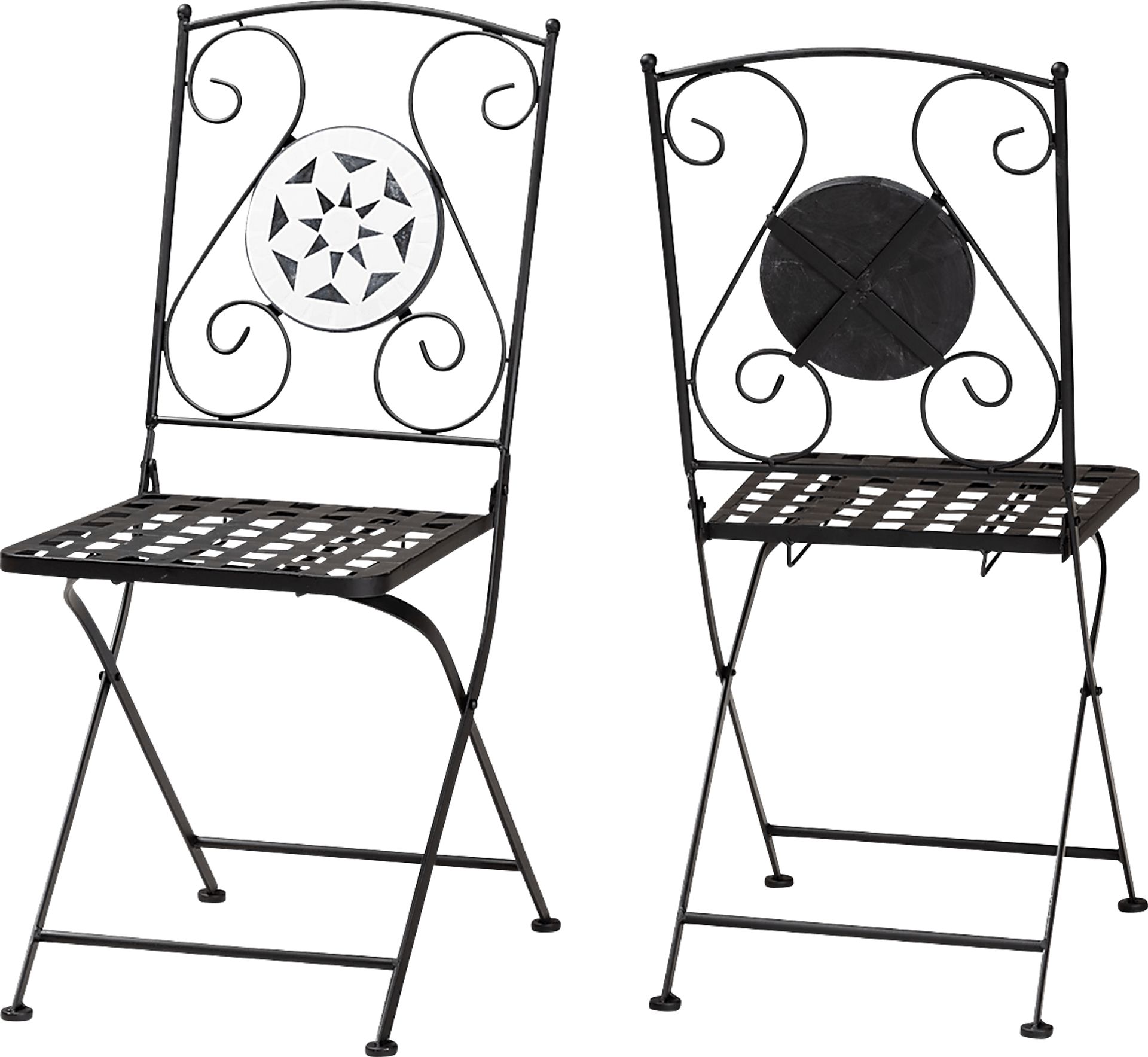 Outdoor Habena Black Side Chairs, Set of 2 - Image 1