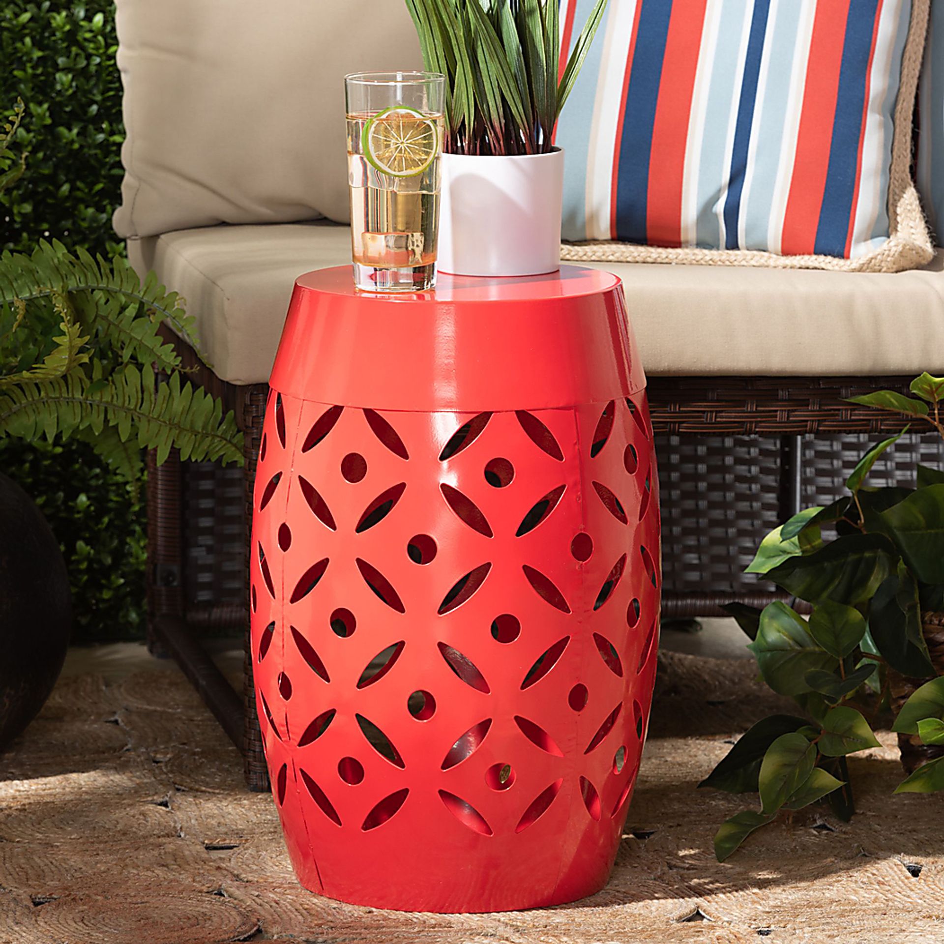 Outdoor Hadiyan Red Side Table - Image 5