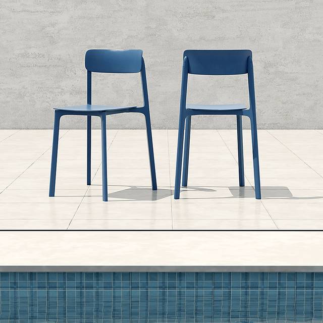 Outdoor Hartzog Blue Dining Chair, Set of 2 - Thumbnail - Image 2