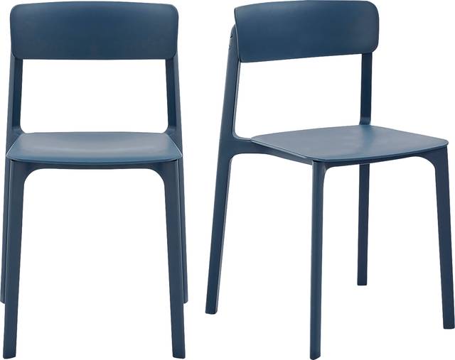 Outdoor Hartzog Blue Dining Chair, Set of 2 - Thumbnail - Image 1