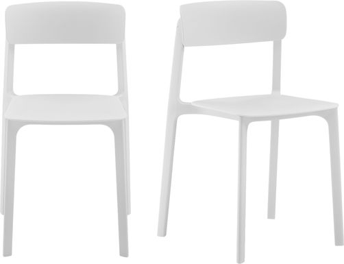 Outdoor Hartzog White Dining Chair, Set of 2