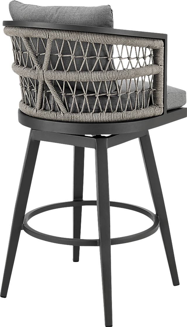 Outdoor Hebtos Gray Swivel Barstool - Thumbnail - Image 4