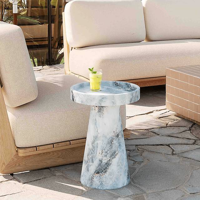 Outdoor Hogex White End Table - Thumbnail - Image 2