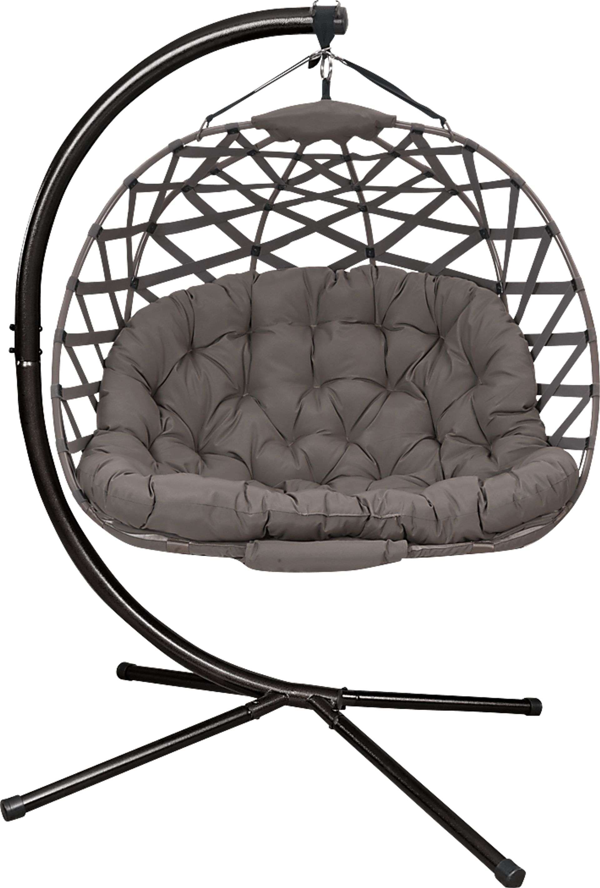 Outdoor Hollette Brown Hanging Loveseat - Image 1