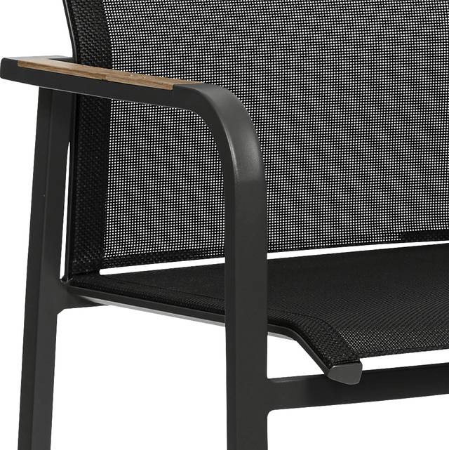 Outdoor Hollingshed Black Arm Chair, Set of 2 - Thumbnail - Image 6