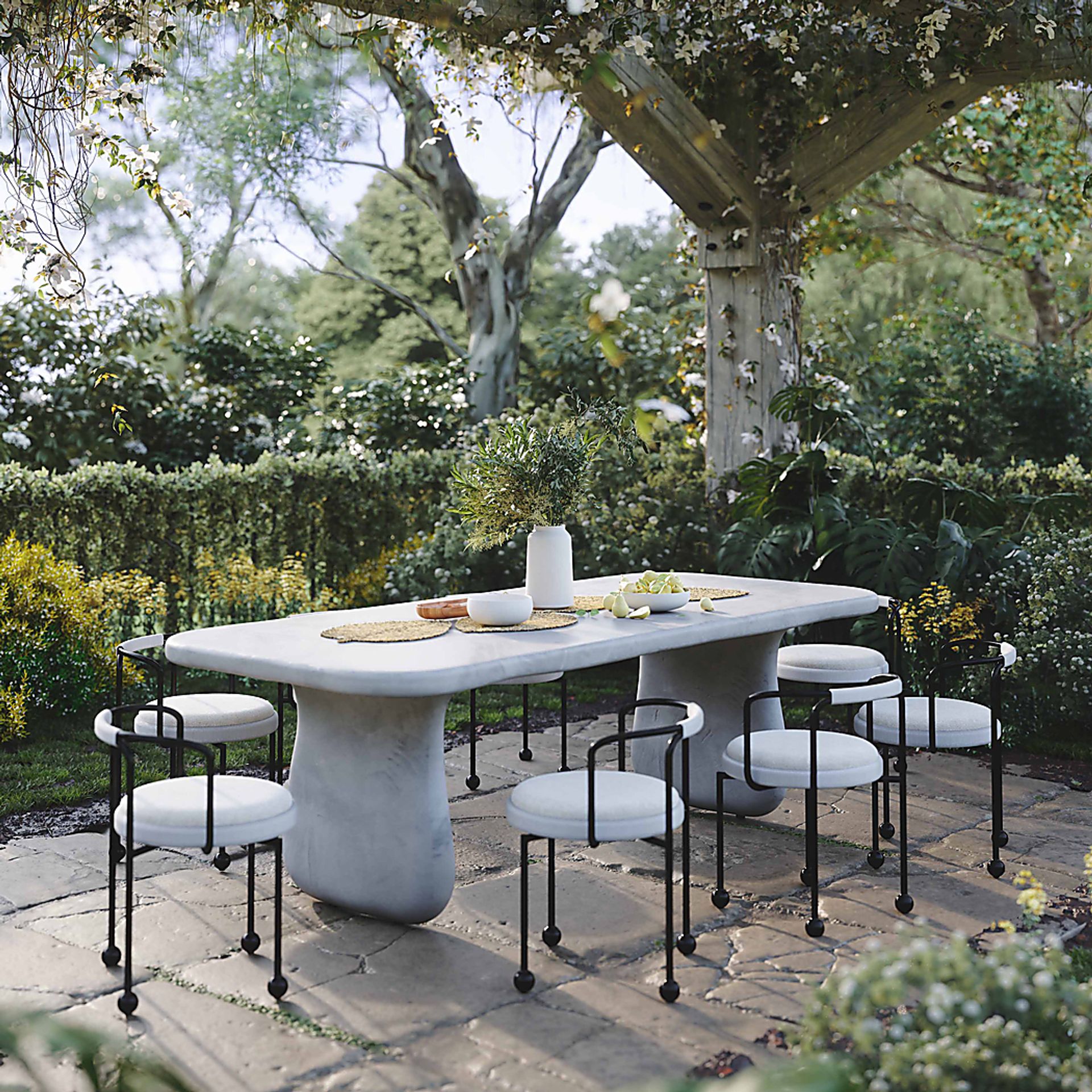 Outdoor Hollyhocky Cream Dining Chair - Image 2
