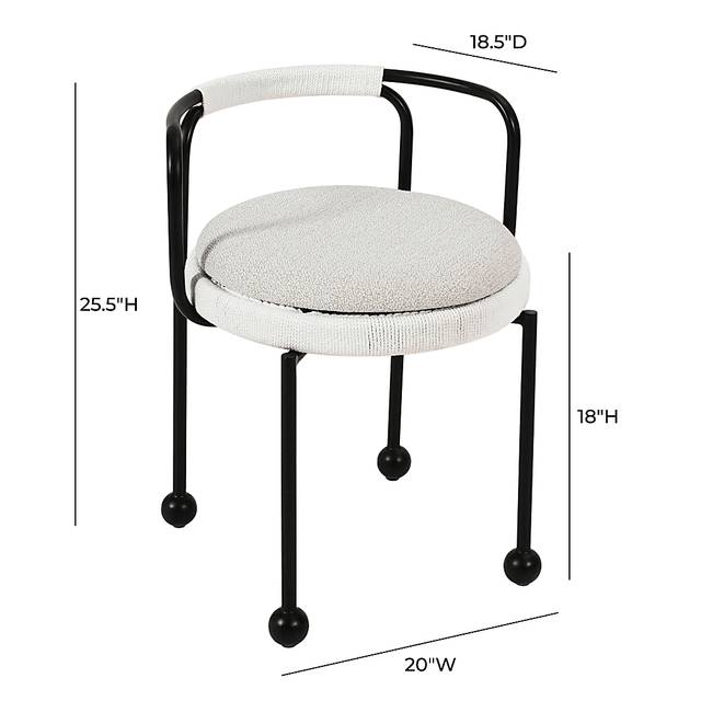 Outdoor Hollyhocky Cream Dining Chair - Thumbnail - Image 8
