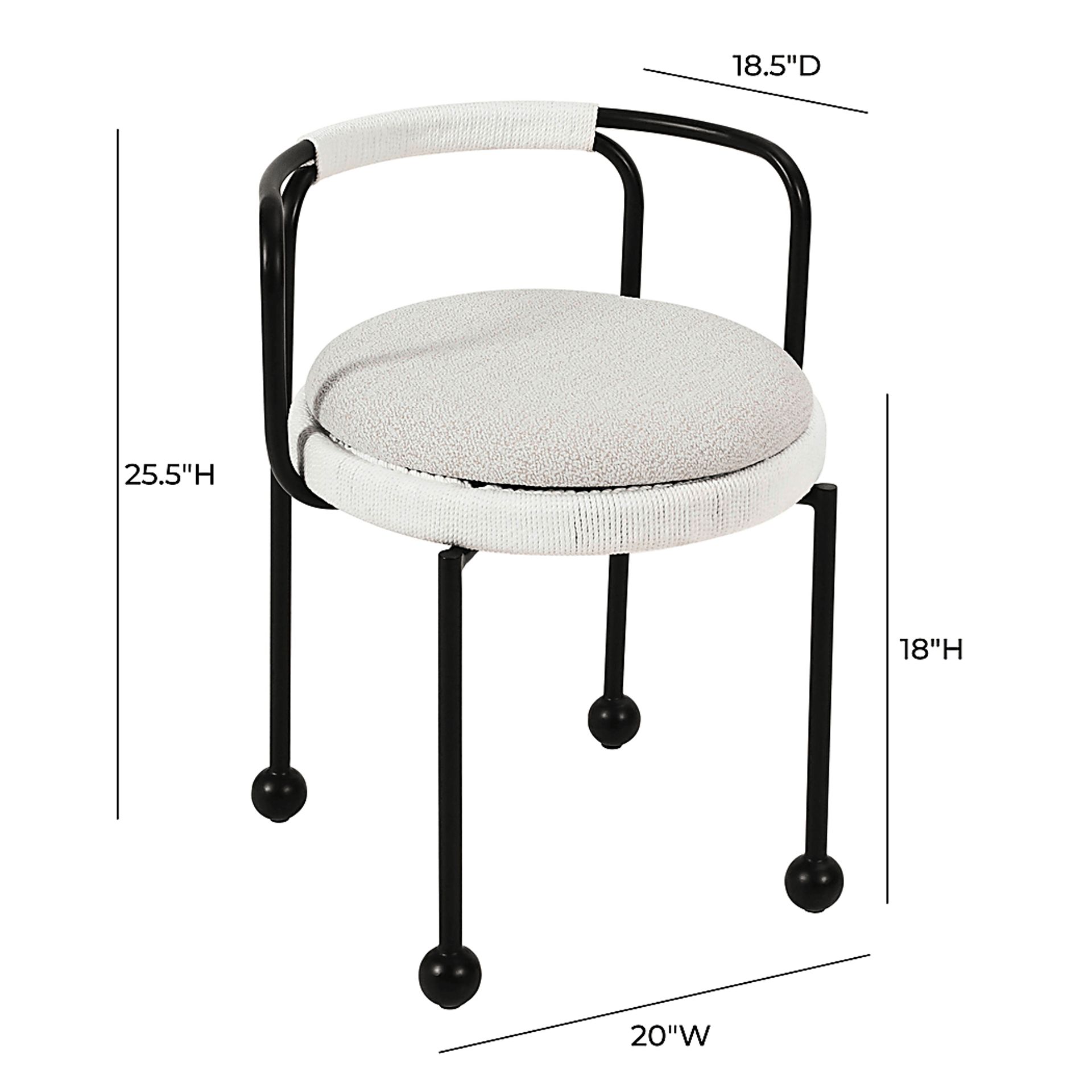 Outdoor Hollyhocky Cream Dining Chair - Image 8