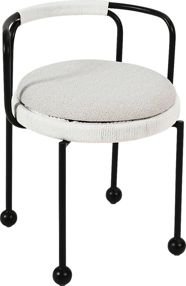 Outdoor Hollyhocky Cream Dining Chair - Thumbnail - Image 1