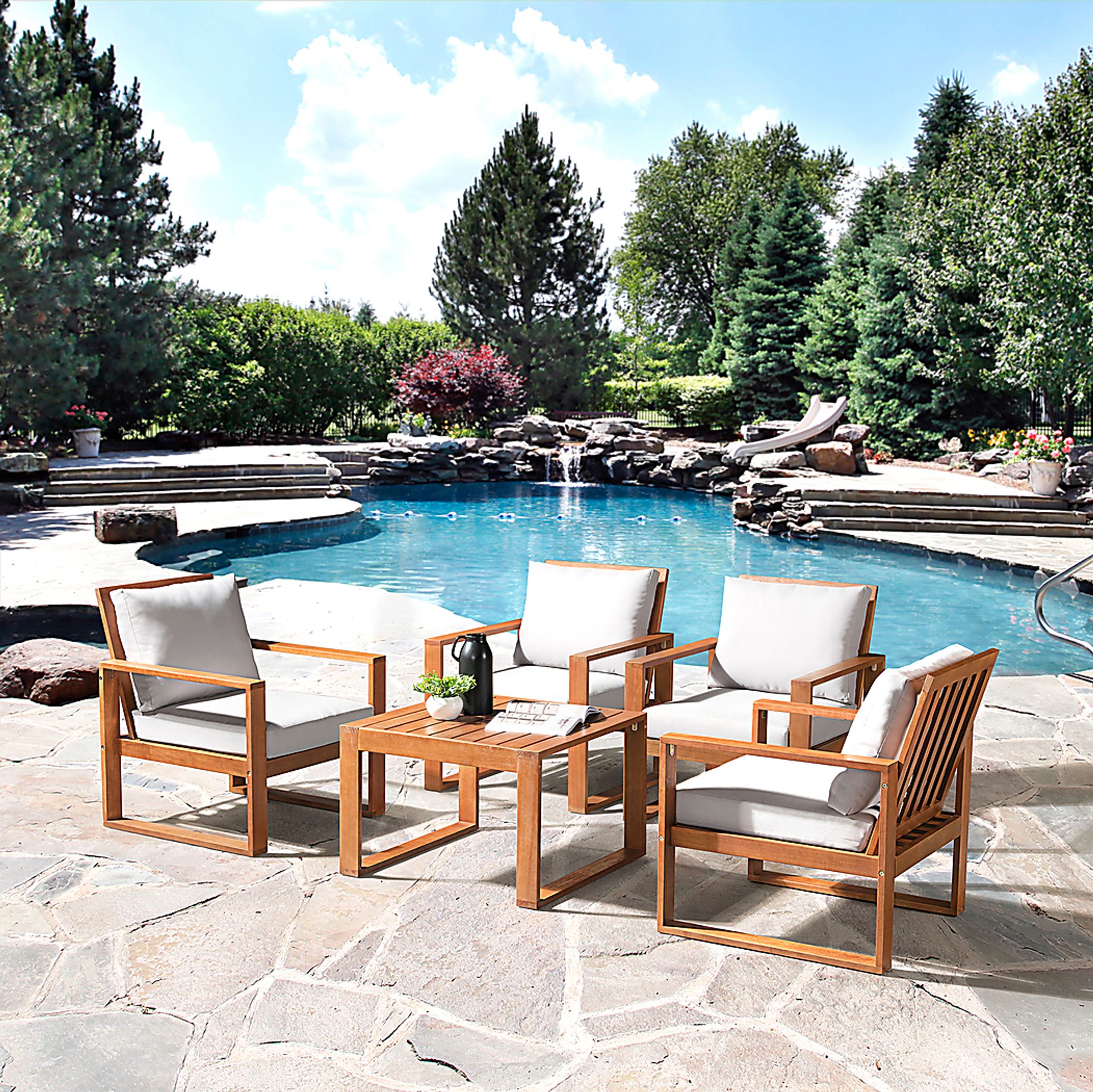 Outdoor Hostettler Brown 5pc Seating Set - Image 2