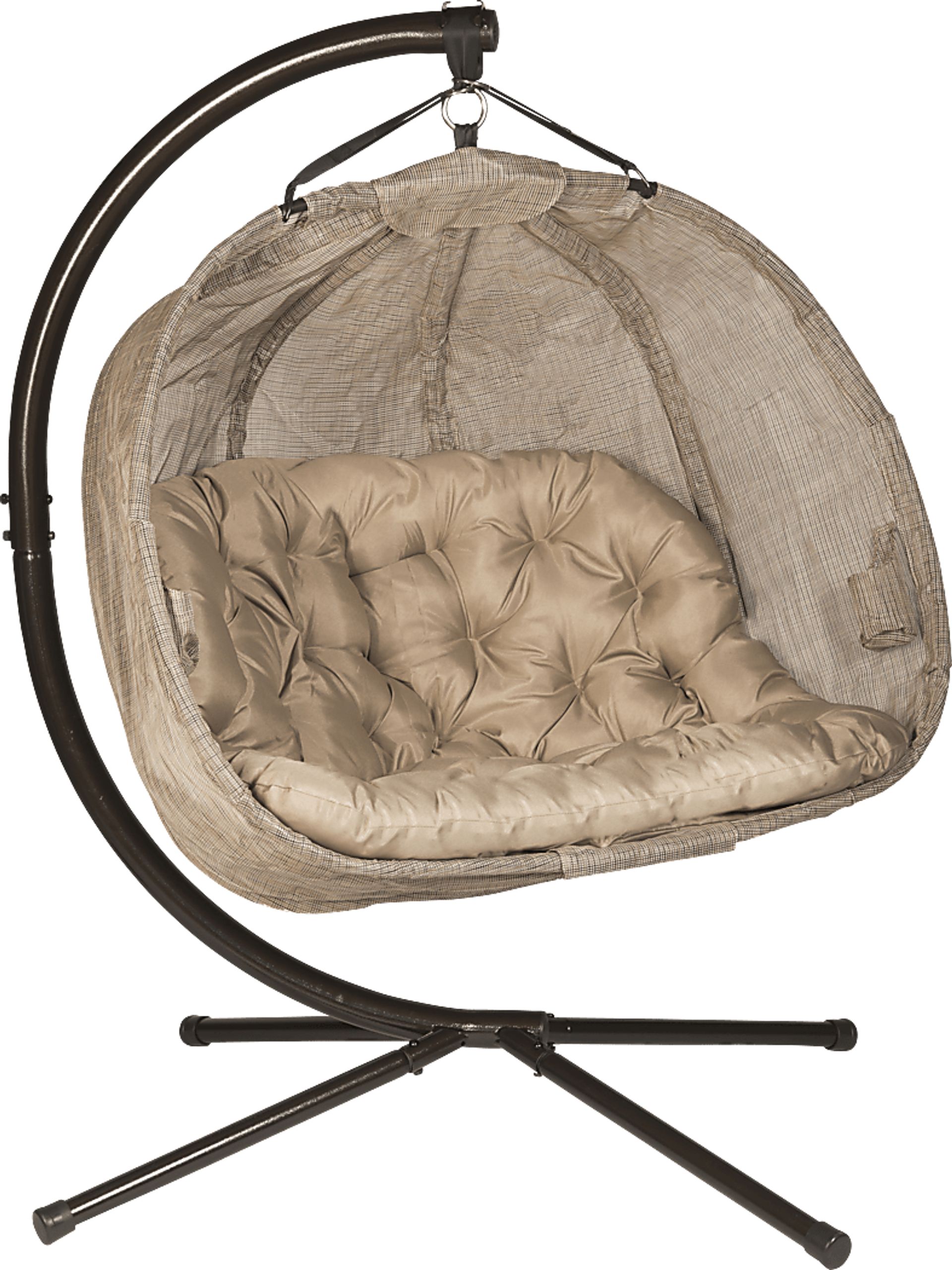 Outdoor Hoyne Brown Hanging Loveseat - Image 1