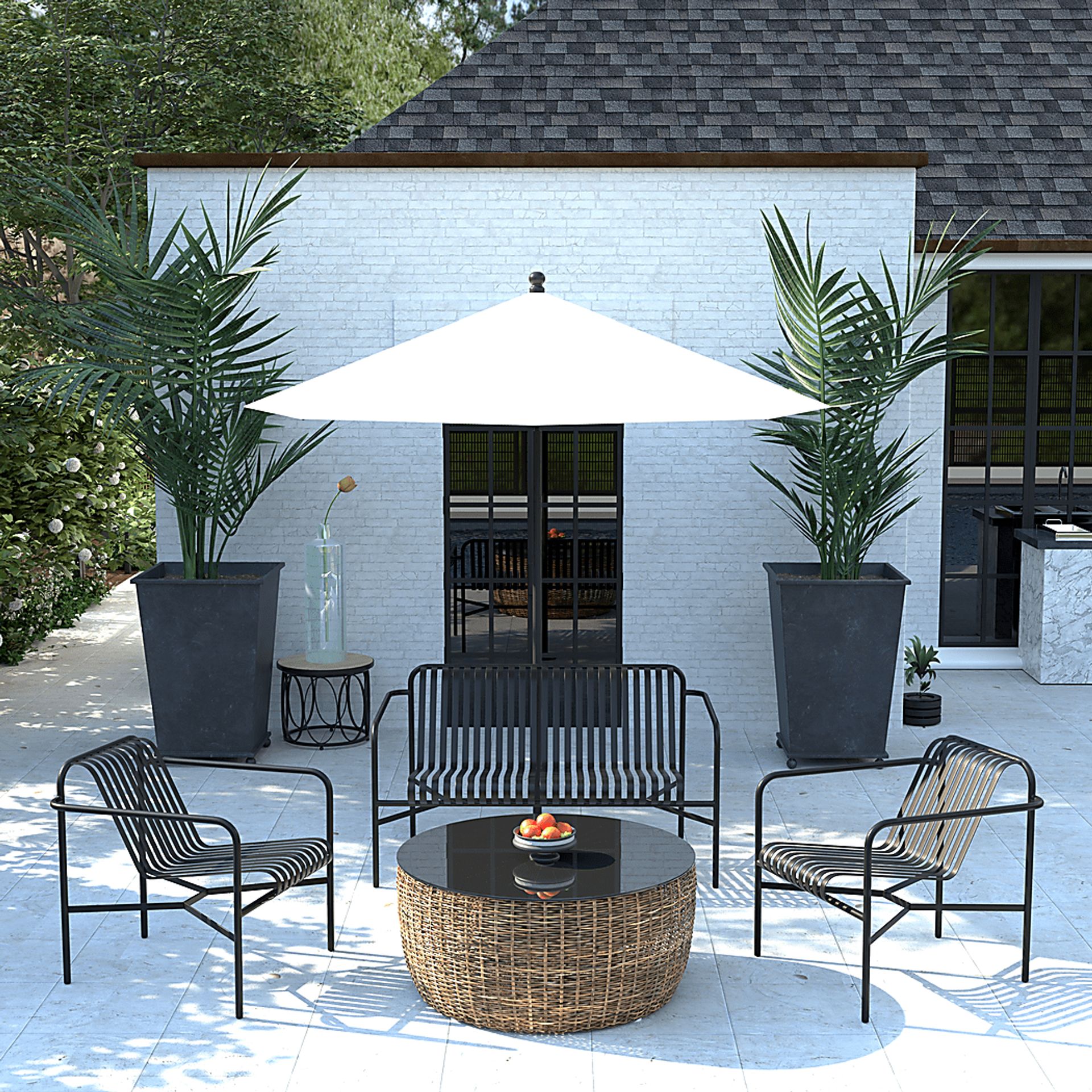 Outdoor Ischia Black Accent Chair - Image 3