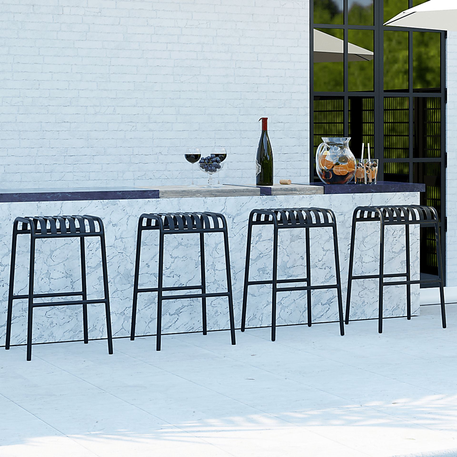 Outdoor Ischia Black Barstool - Image 5