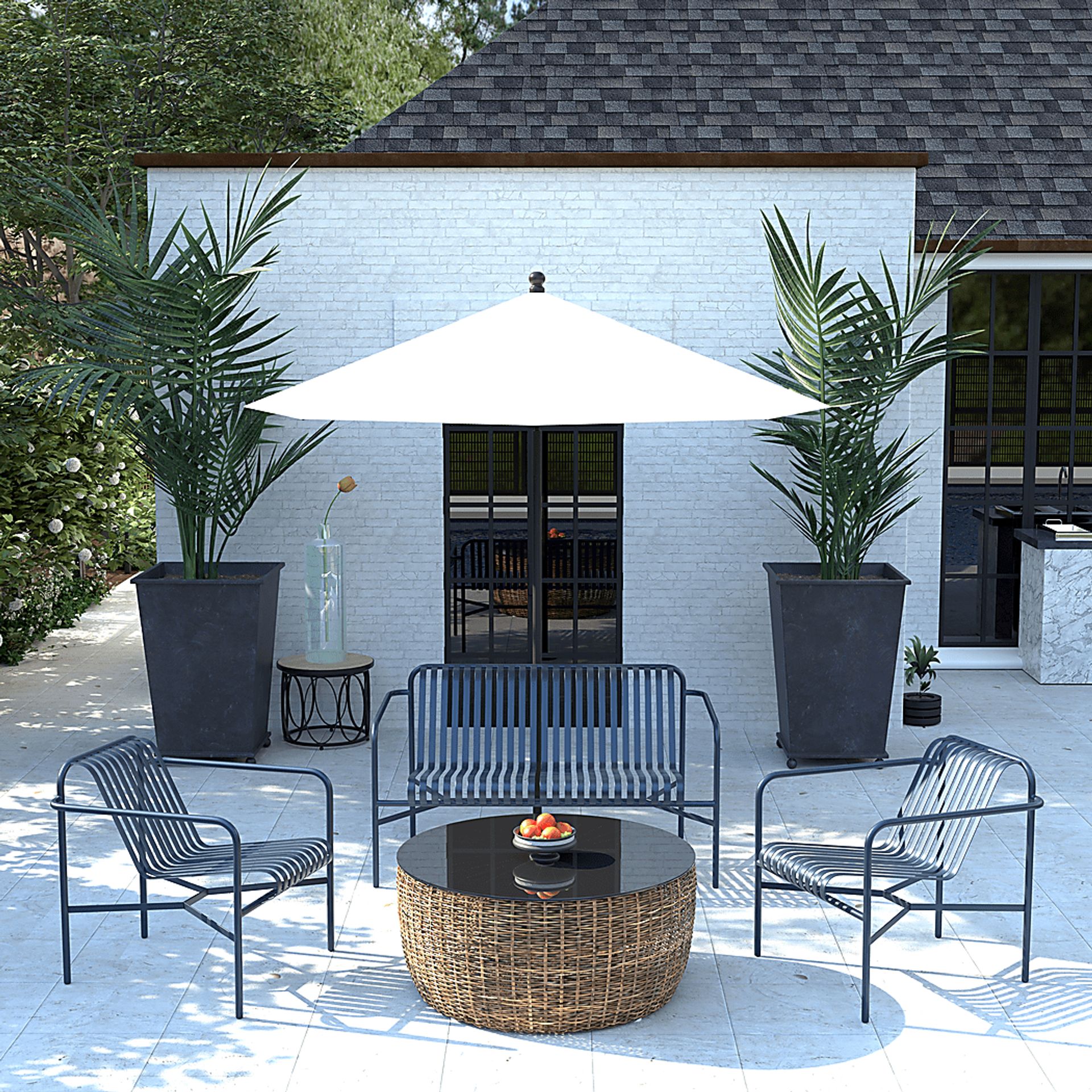 Outdoor Ischia Blue Accent Chair - Image 3