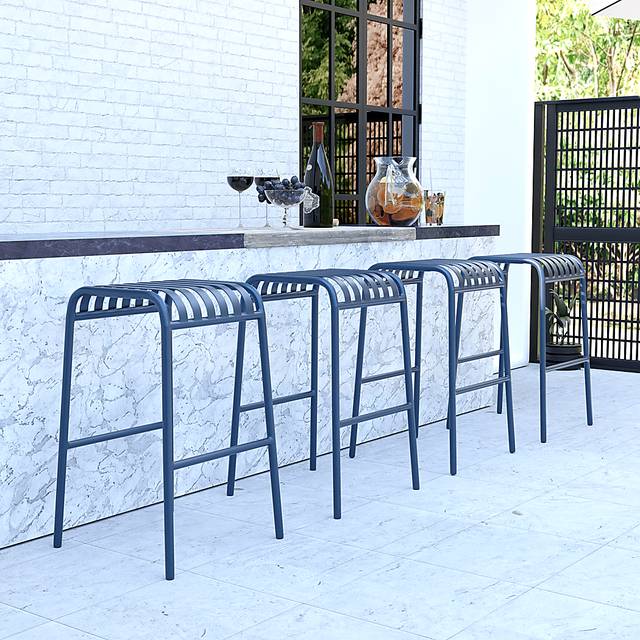 Outdoor Ischia Blue Barstool - Thumbnail - Image 5