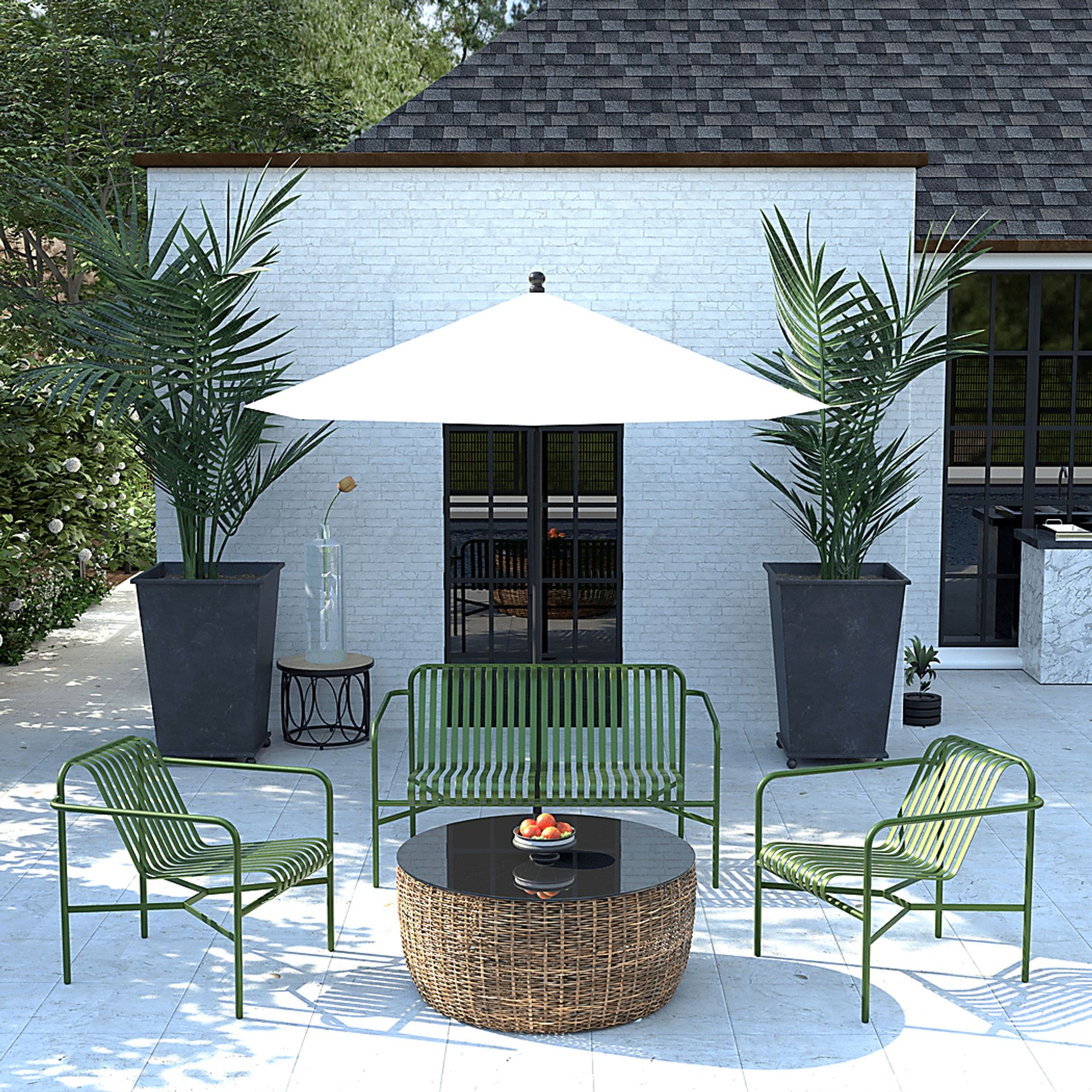 Outdoor Ischia Green Accent Chair - Image 3