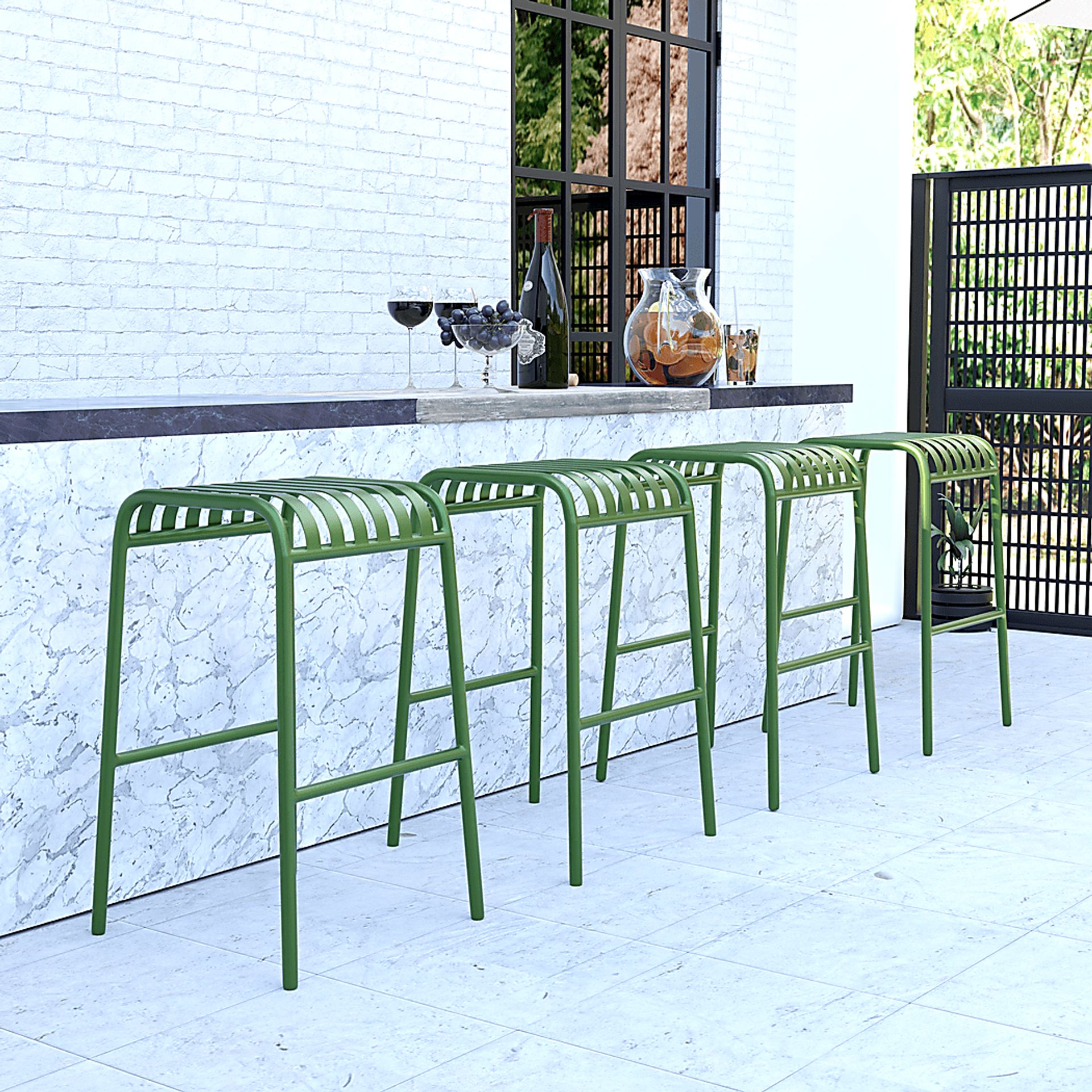 Outdoor Ischia Green Barstool - Image 5