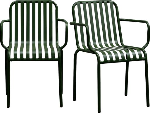 Outdoor Ischia II Green Arm Chair, Set of 2