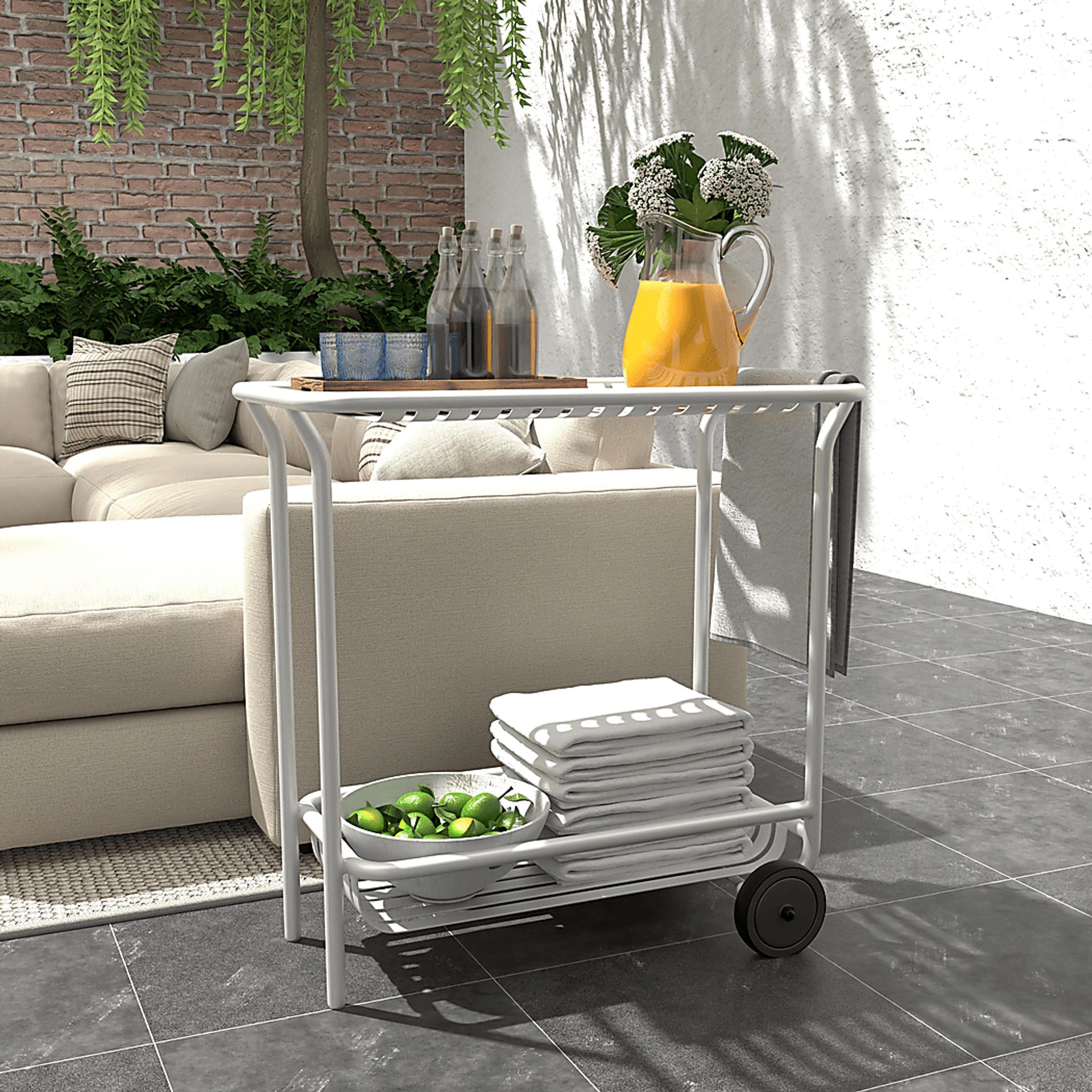 Outdoor Ischia White Cart - Image 2