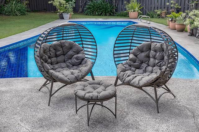 Outdoor Jannick Beige Conversation Set, Set of 3 - Thumbnail - Image 2