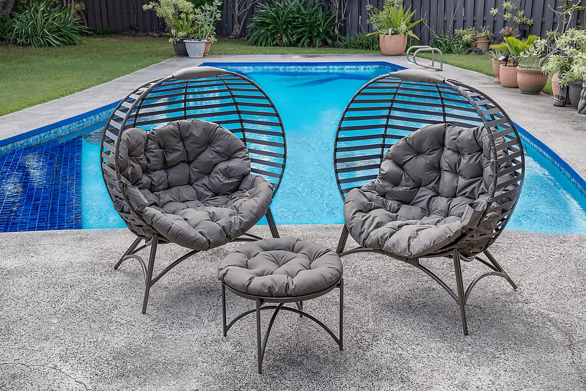 Outdoor Jannick Beige Conversation Set, Set of 3 - Image 2