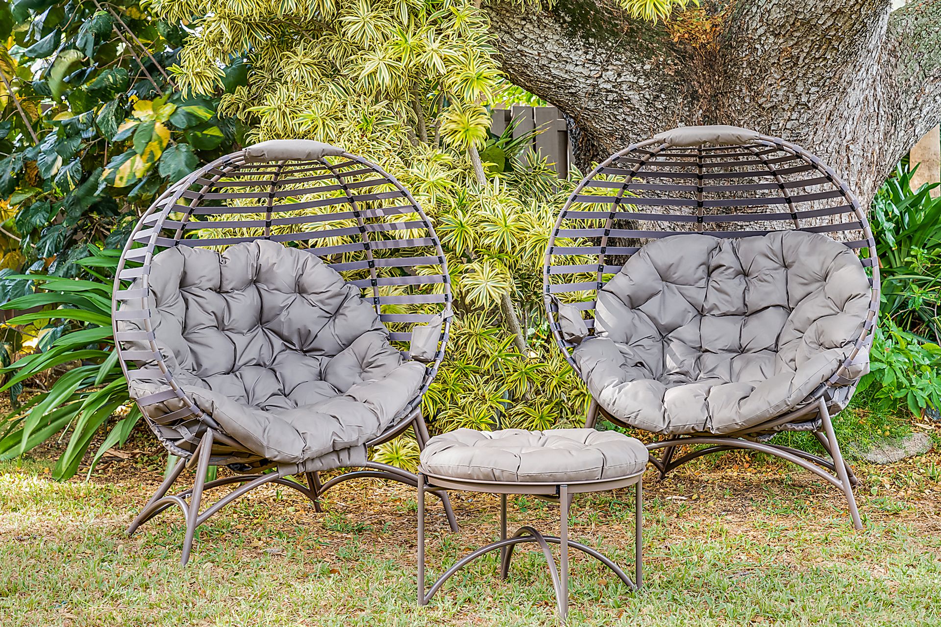 Outdoor Jannick Beige Conversation Set, Set of 3 - Image 3