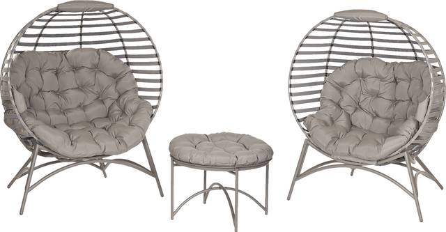 Outdoor Jannick Beige Conversation Set, Set of 3 - Thumbnail - Image 1