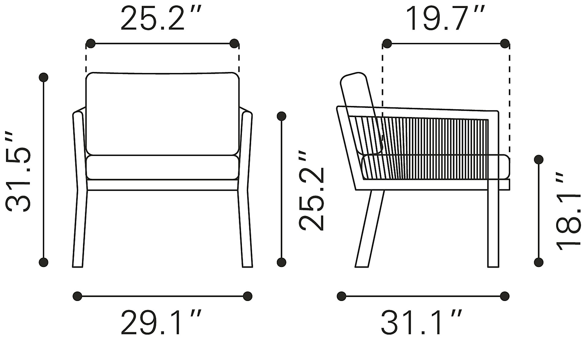 Outdoor Jetero Brown Accent Chair - Image 14