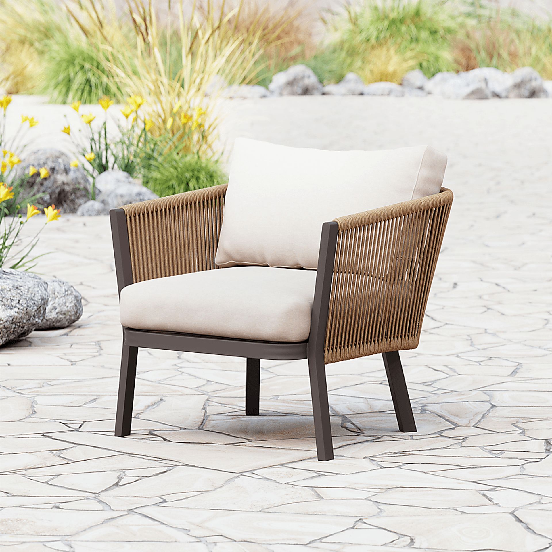 Outdoor Jetero Brown Accent Chair - Image 2