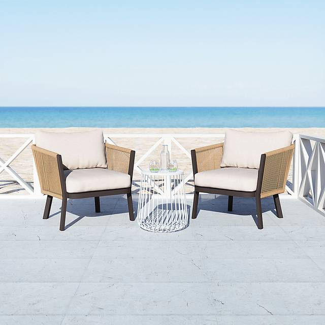 Outdoor Jetero Brown Accent Chair - Thumbnail - Image 3