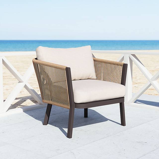 Outdoor Jetero Brown Accent Chair - Thumbnail - Image 4
