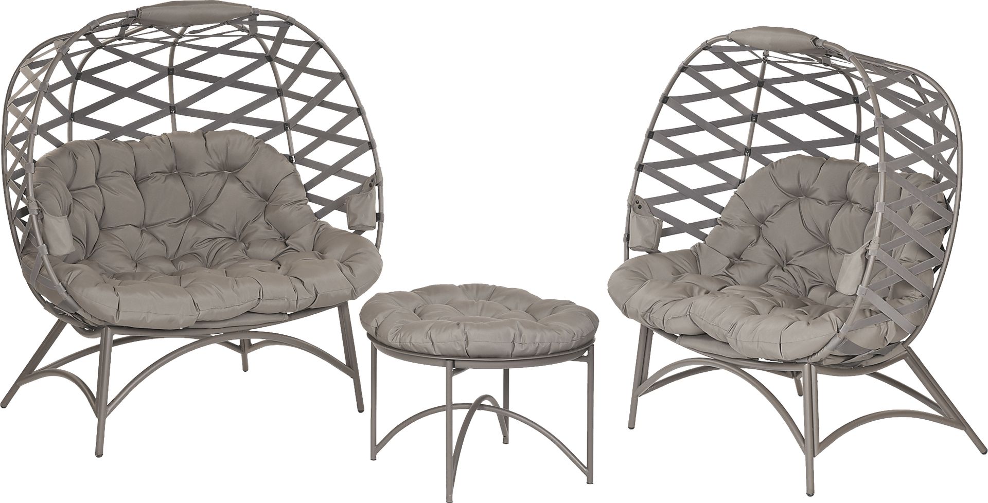 Outdoor Karlotta Beige Conversation Set, Set of 3 - Image 1