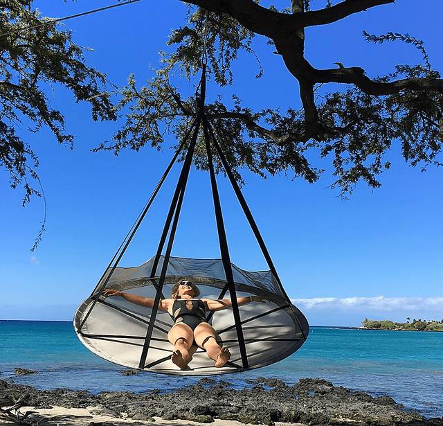 Outdoor Kelya I Brown Hammock Hanging Chair - Thumbnail - Image 5