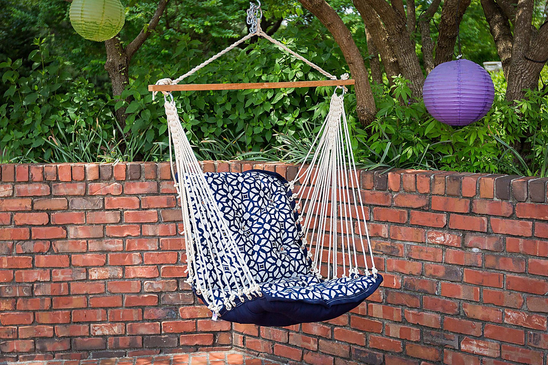 Outdoor Keone Blue Single Swing Hammock - Image 2