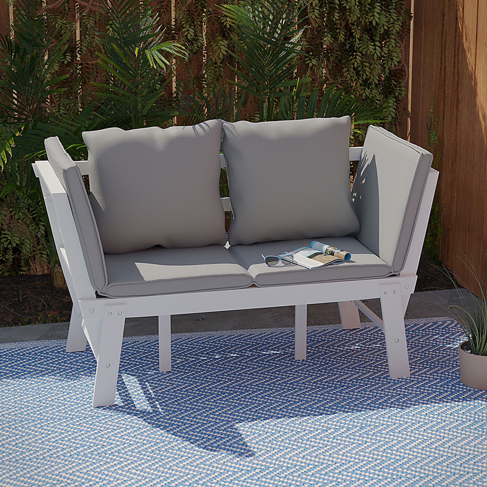 Outdoor Larabee White Loveseat - Image 7