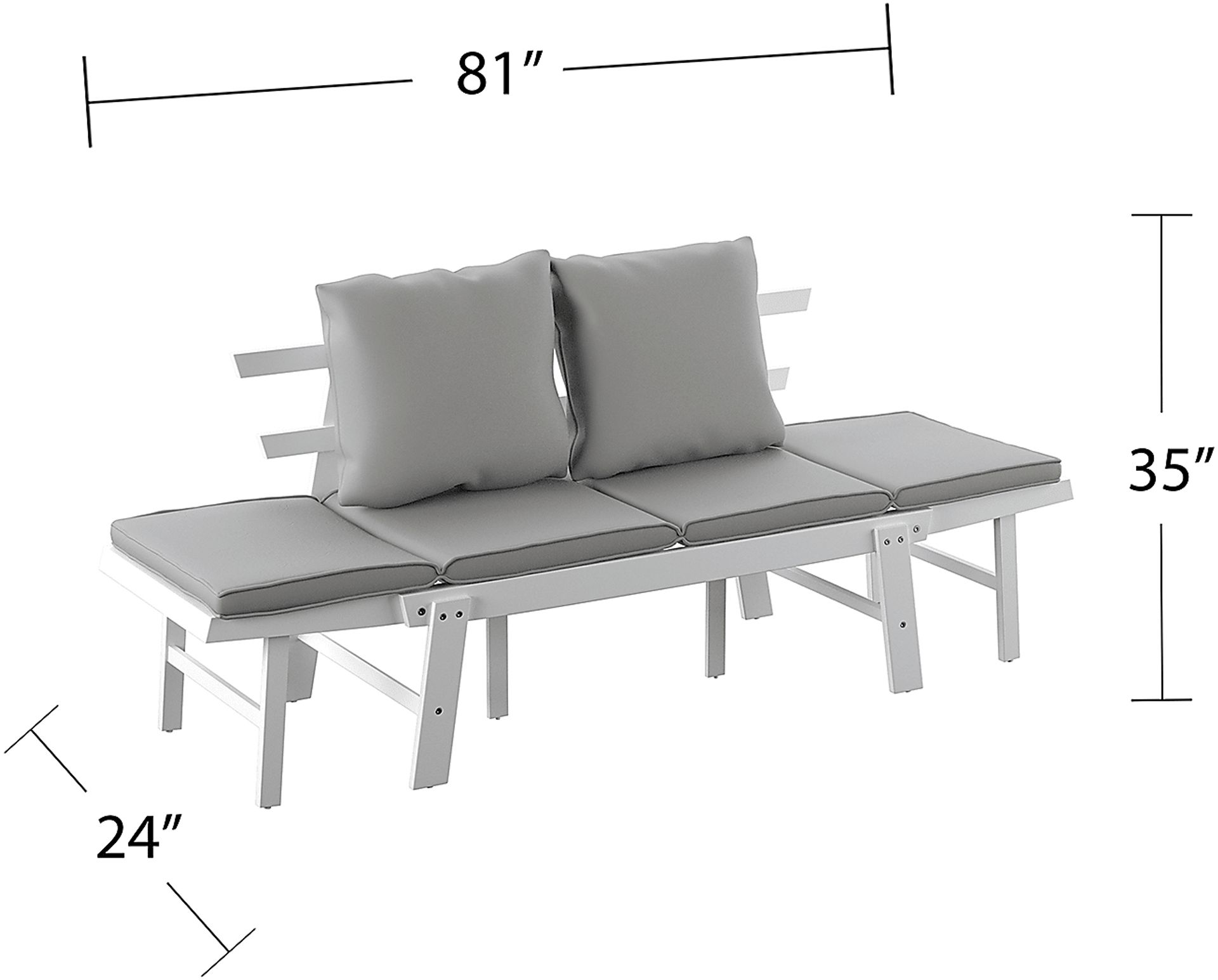 Outdoor Larabee White Loveseat - Image 9