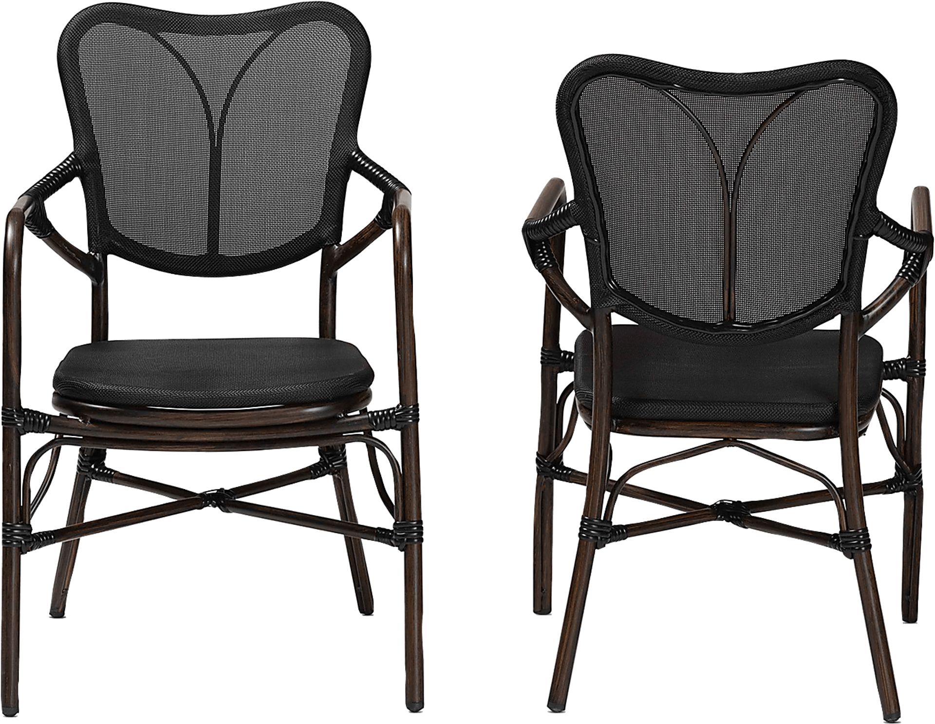 Outdoor Larenel Black Side Chair Set of 2 - Image 4