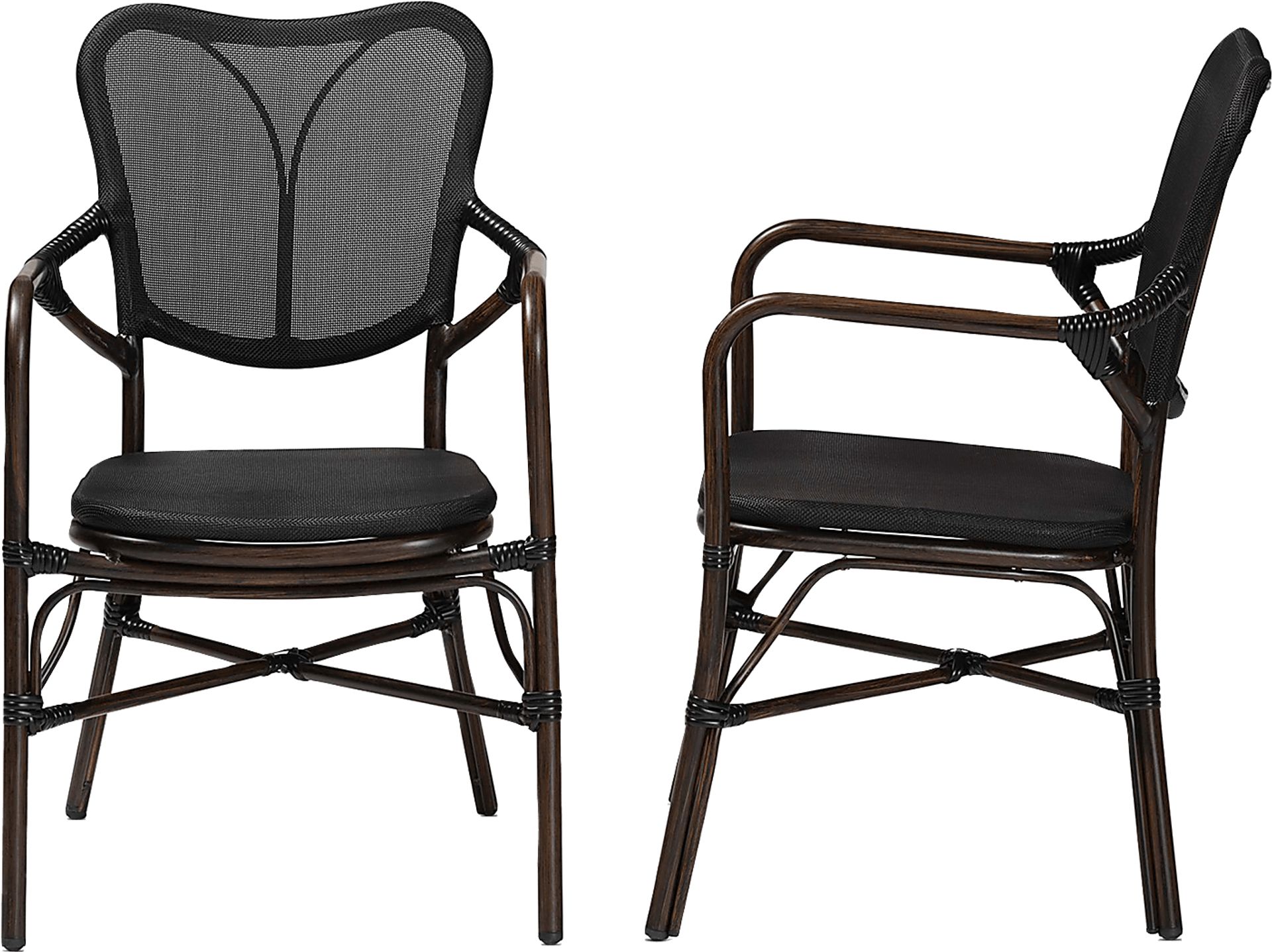 Outdoor Larenel Black Side Chair Set of 2 - Image 5