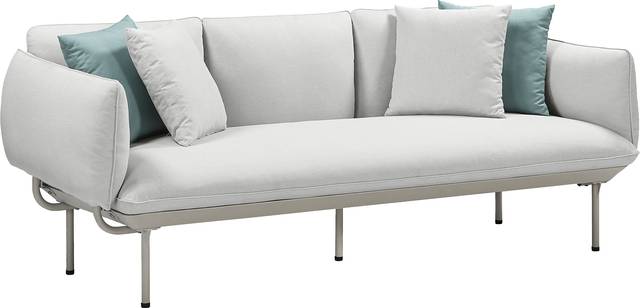 Outdoor Laurine Light Gray Sofa - Thumbnail - Image 3